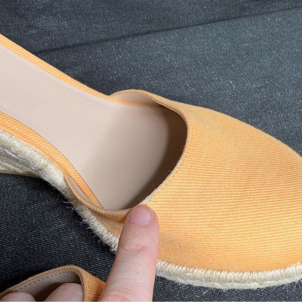 Stuart Weitzman - Orange Espadrille Crystal Strap Wedges - Size US 8.5 - Picture 11 of 11